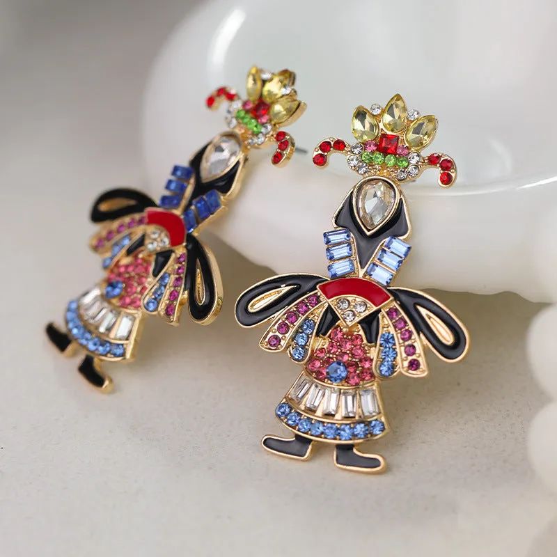 Wholesale Medieval vintage retro princess palace style rhinestone Earrings