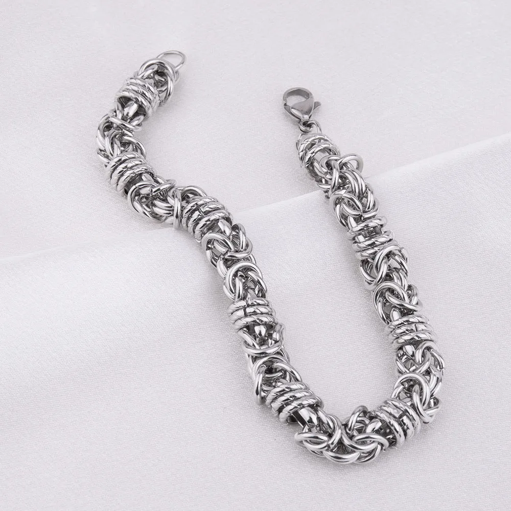Wholesale Men's Woven Pattern Titanium Steel Bracelet