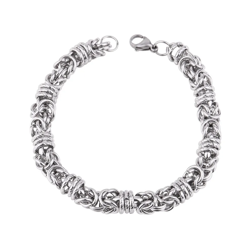 Wholesale Men's Woven Pattern Titanium Steel Bracelet
