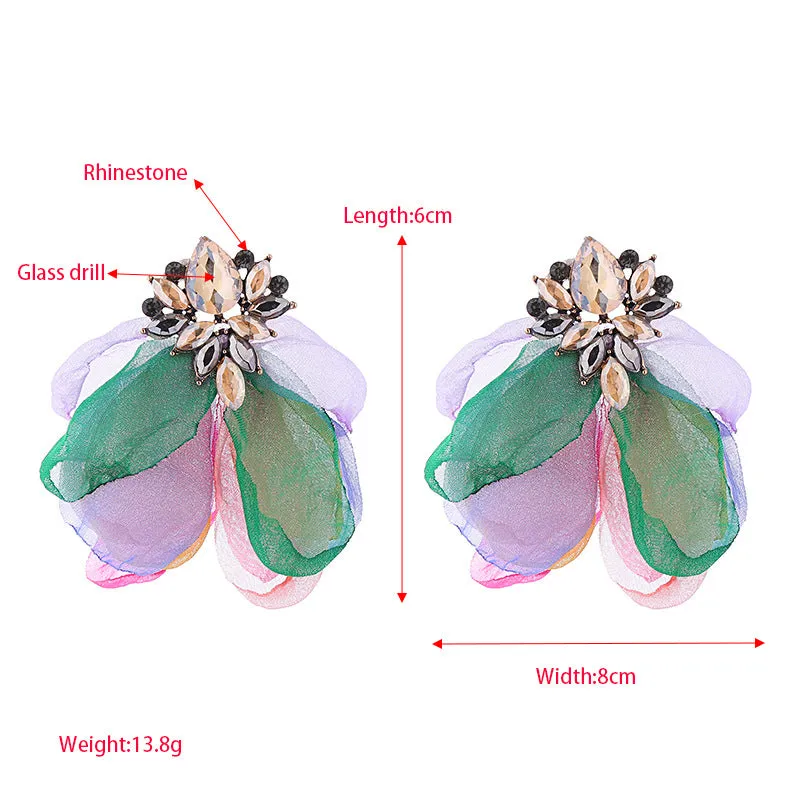 Wholesale Mesh Flower Earrings