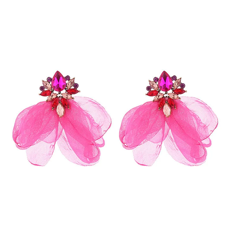 Wholesale Mesh Flower Earrings