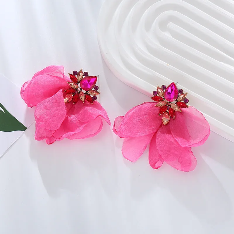 Wholesale Mesh Flower Earrings