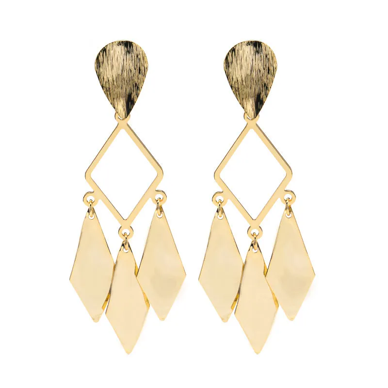 Wholesale Metal Diamond Vintage Earrings
