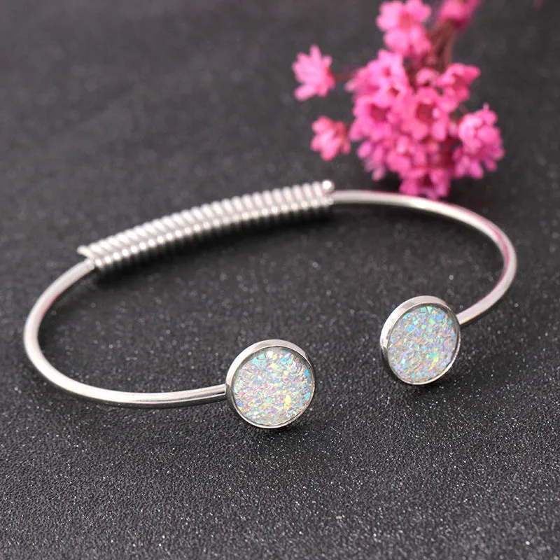 Wholesale Metal Frosted Sequins Adjustable Bracelet