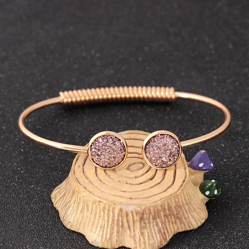 Wholesale Metal Frosted Sequins Adjustable Bracelet