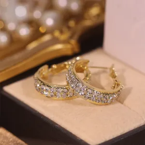 Wholesale Micro Inlaid Diamond Exquisite Fashion Luxury Versatile Personalized Earrings