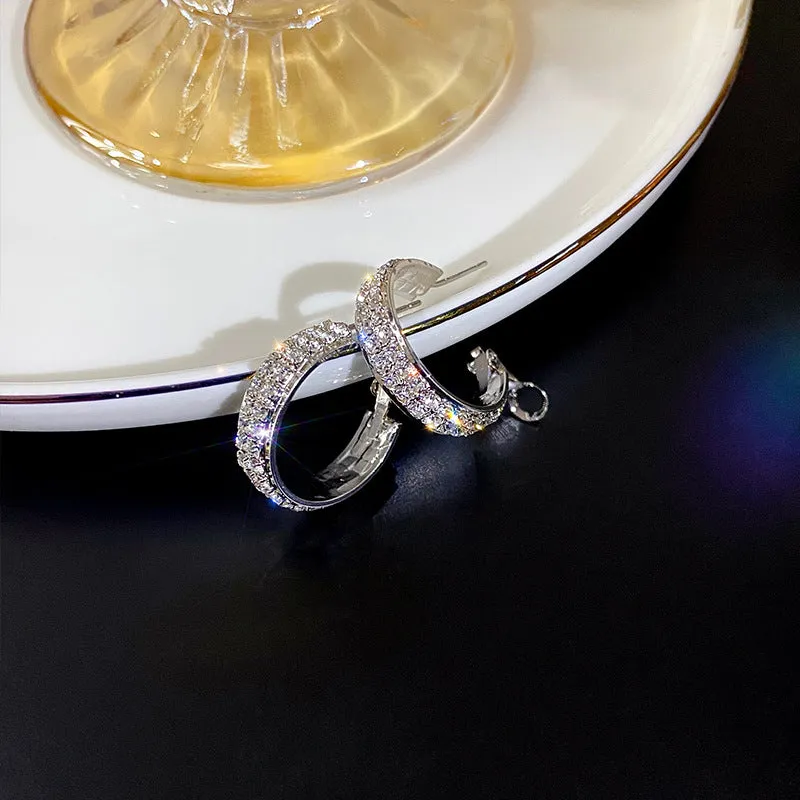Wholesale Micro Inlaid Diamond Exquisite Fashion Luxury Versatile Personalized Earrings