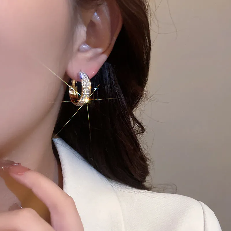 Wholesale Micro Inlaid Diamond Exquisite Fashion Luxury Versatile Personalized Earrings