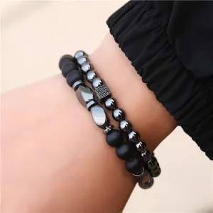 Wholesale Micro-paved Zirconia Dice Bracelet Set