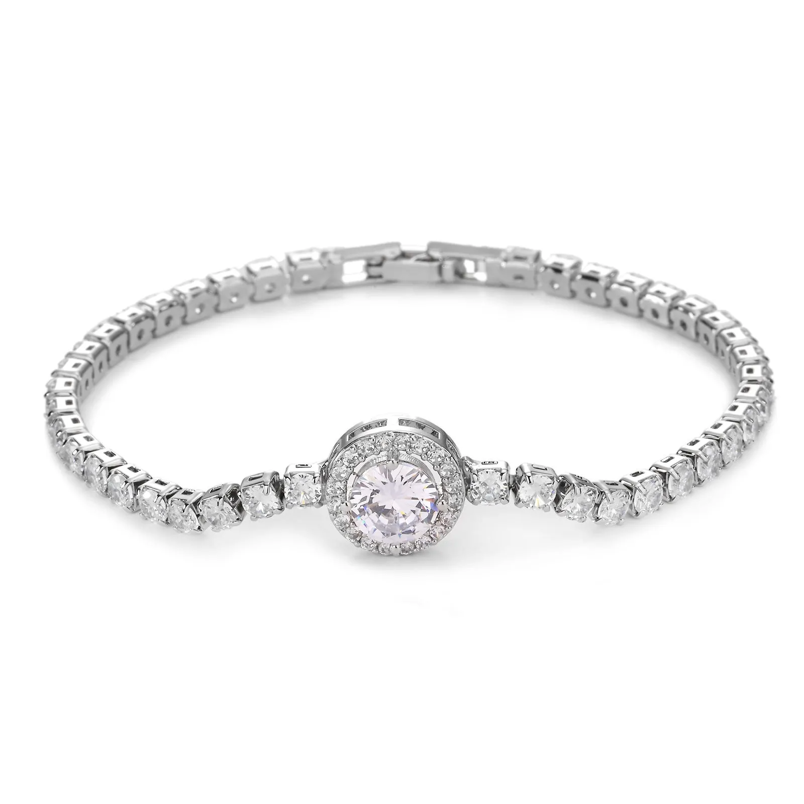 Wholesale Micropaved Zirconia Adjustable Copper Bracelet