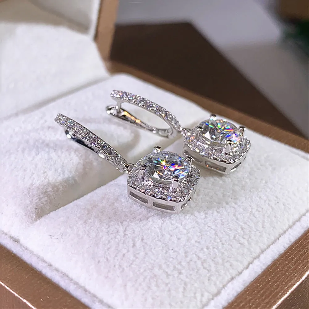 Wholesale Micropaved Zirconia Square Earrings