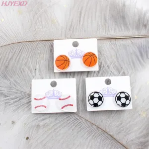 Wholesale Mini Football Acrylic Earrings
