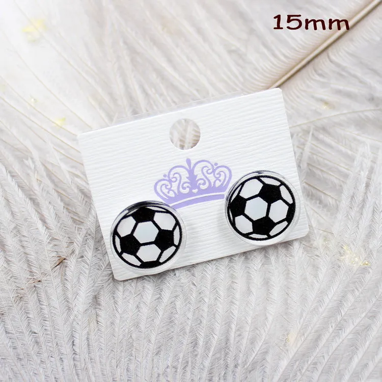 Wholesale Mini Football Acrylic Earrings