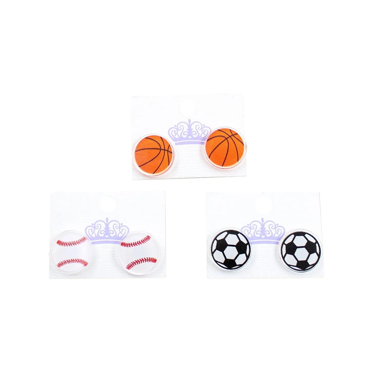 Wholesale Mini Football Acrylic Earrings