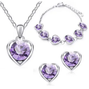 Wholesale Minimalist Peach Heart Alloy Jewelry Set of Four Pieces