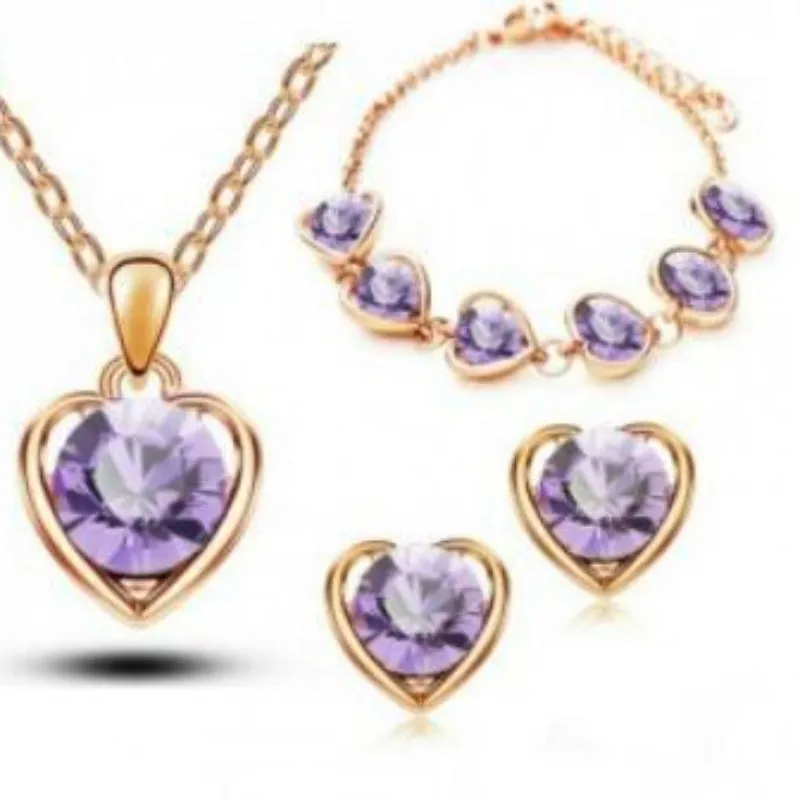 Wholesale Minimalist Peach Heart Alloy Jewelry Set of Four Pieces