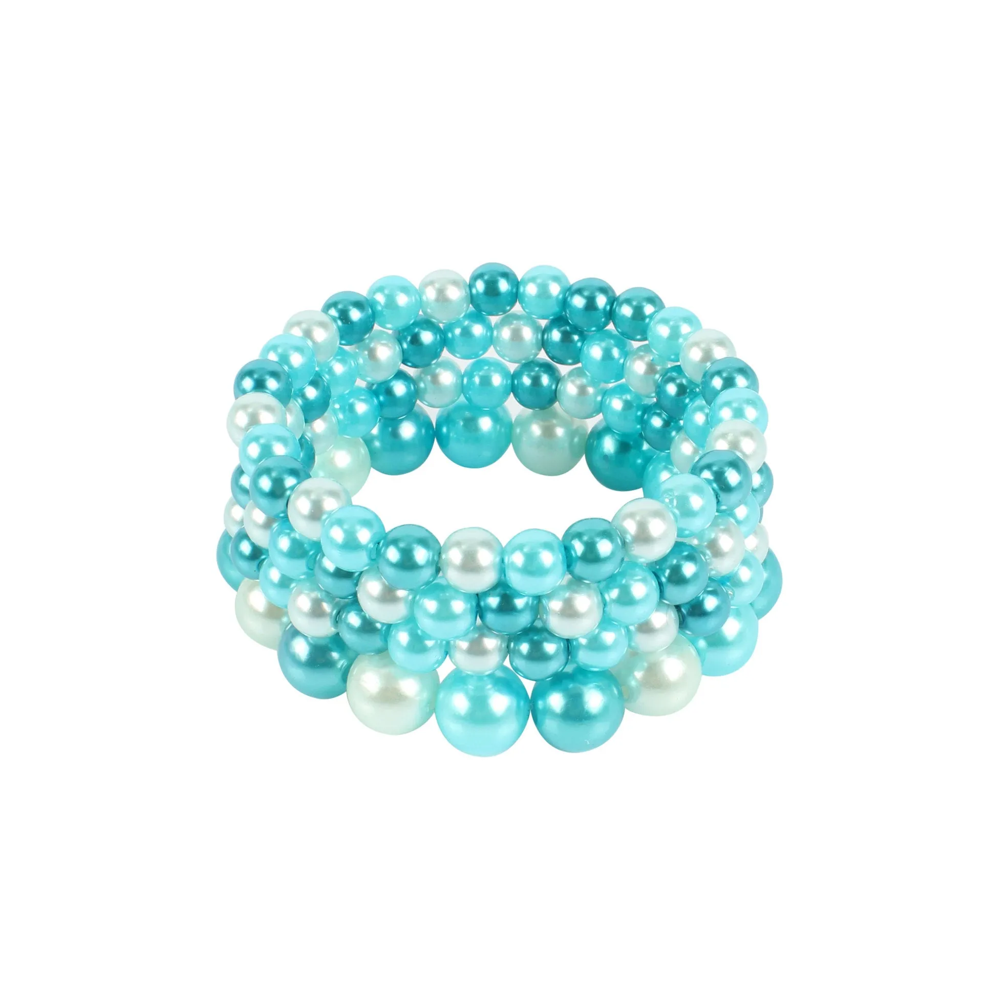 Wholesale Mixed Color Imitation Pearl Multilayer Beaded Fashion Bracelet