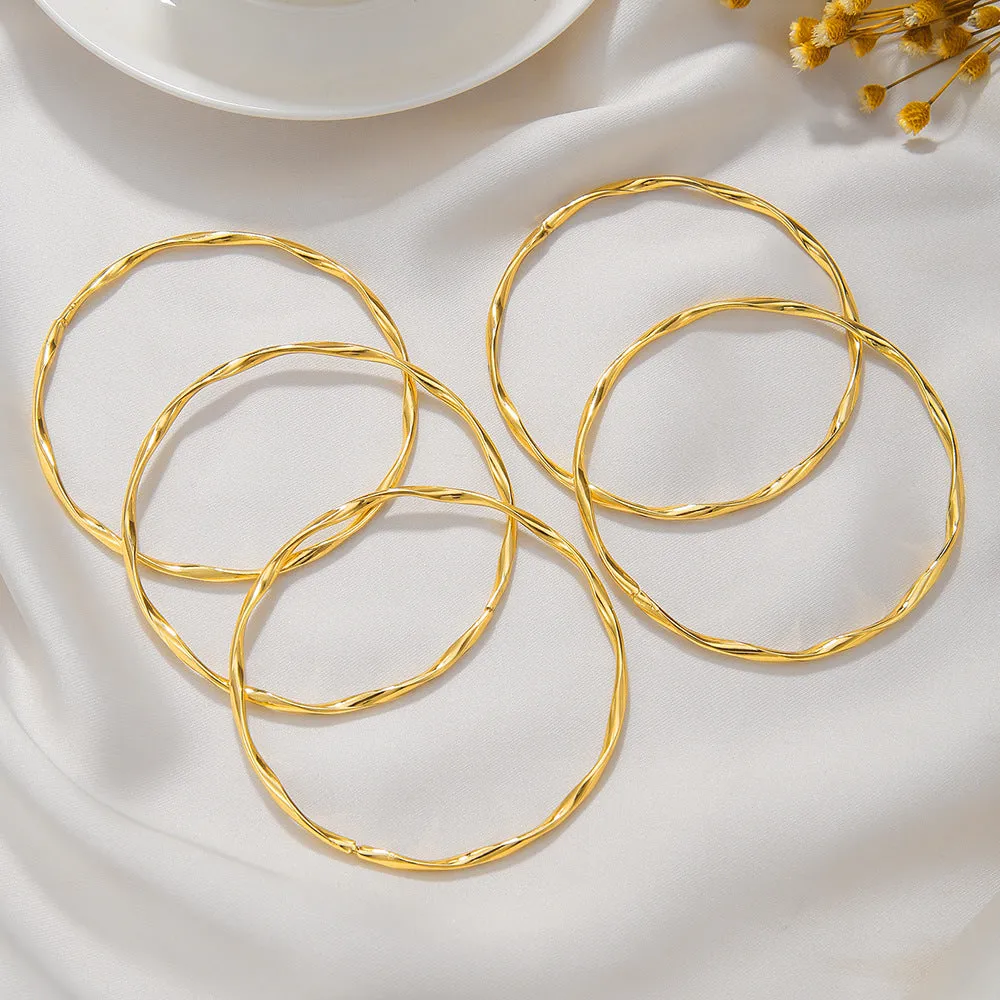 Wholesale Mobius plain gold-plated bracelet set