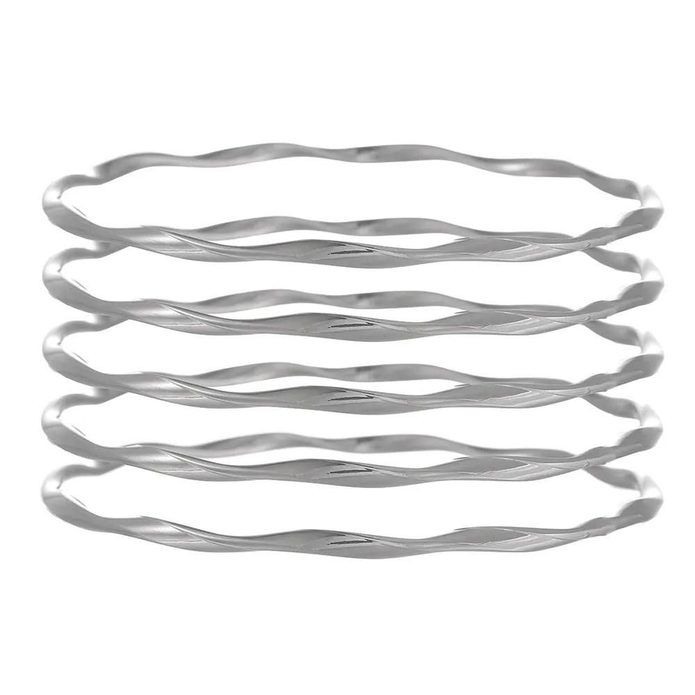 Wholesale Mobius plain gold-plated bracelet set