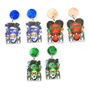 Wholesale Mother's Day Acrylic Black Mama Earrings