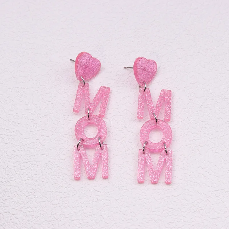 Wholesale Mother's Day Acrylic Printed Earrings