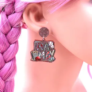 Wholesale Mother's Day Baseball Mama Acrylic Earrings