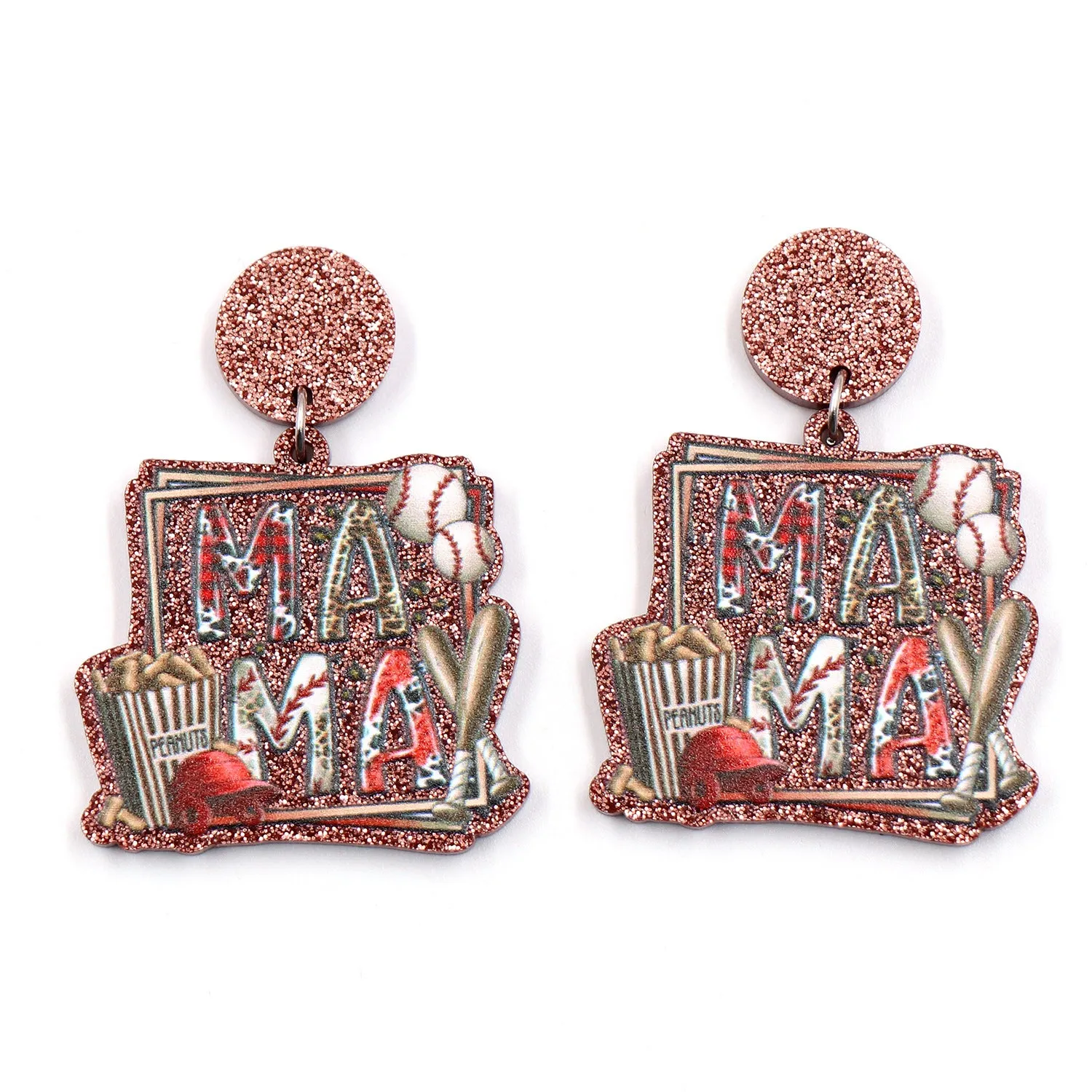 Wholesale Mother's Day Baseball Mama Acrylic Earrings