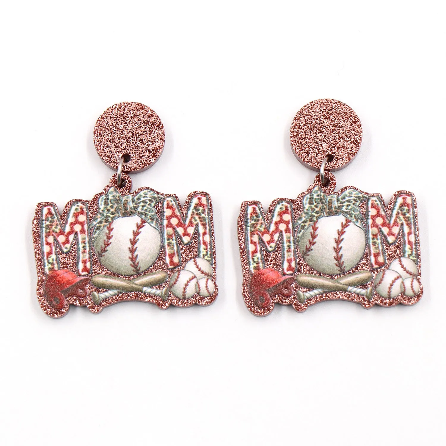 Wholesale Mother's Day Baseball Mama Acrylic Earrings