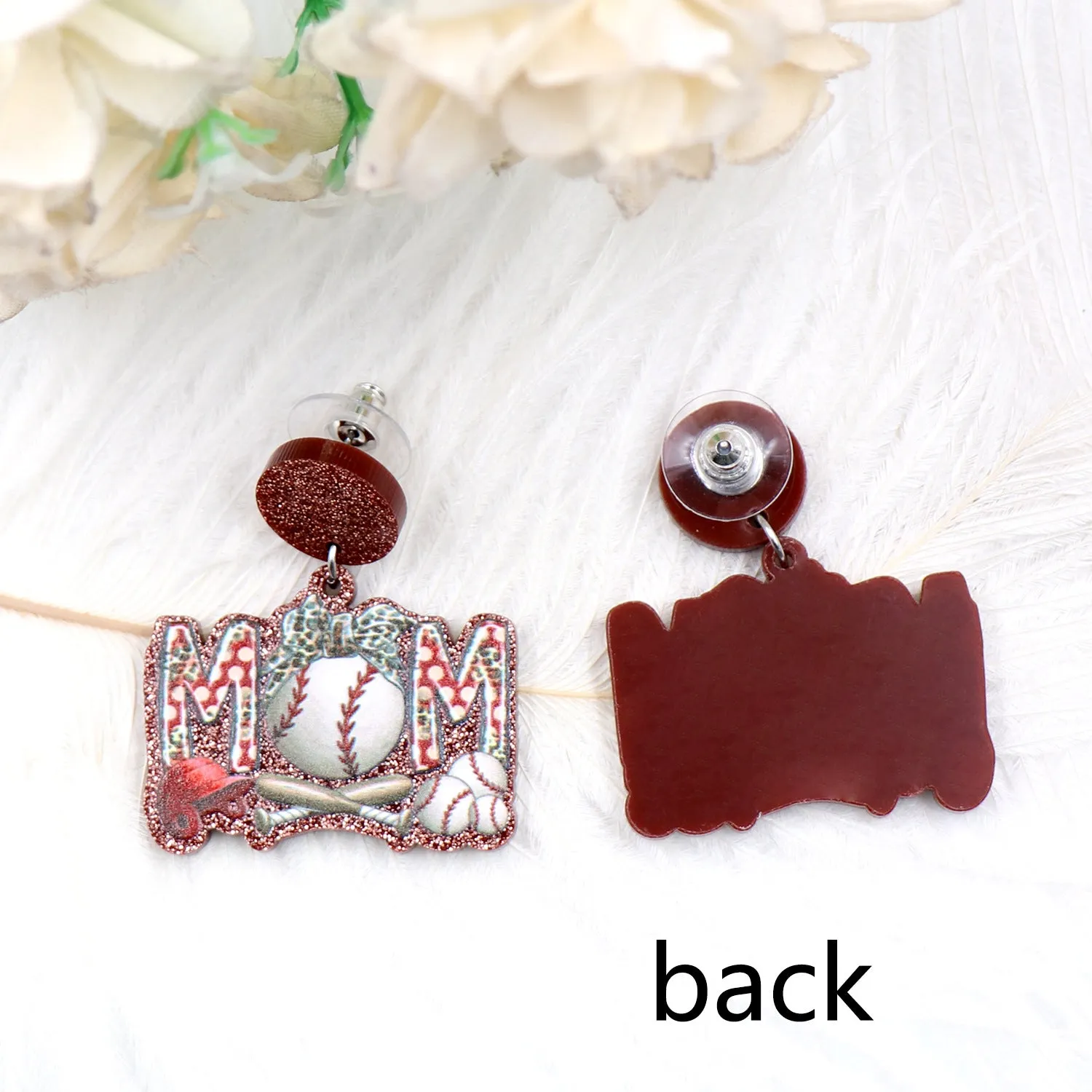 Wholesale Mother's Day Baseball Mama Acrylic Earrings