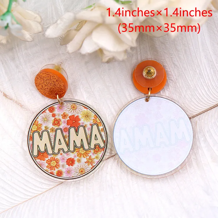 Wholesale Mother's Day Flower Mama Acrylic Earrings