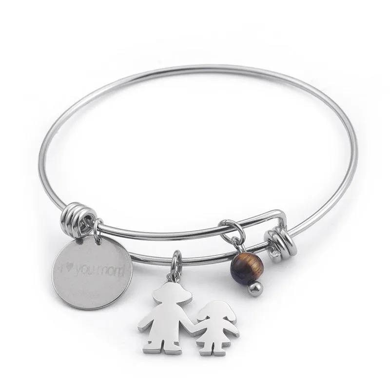 Wholesale Mother's Day Gift Simple  Creative Stainless Steel Bracelet