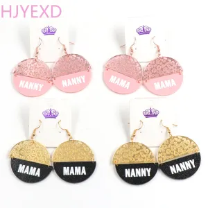 Wholesale Mother's Day Leopard Print Carved Acrylic Earrings