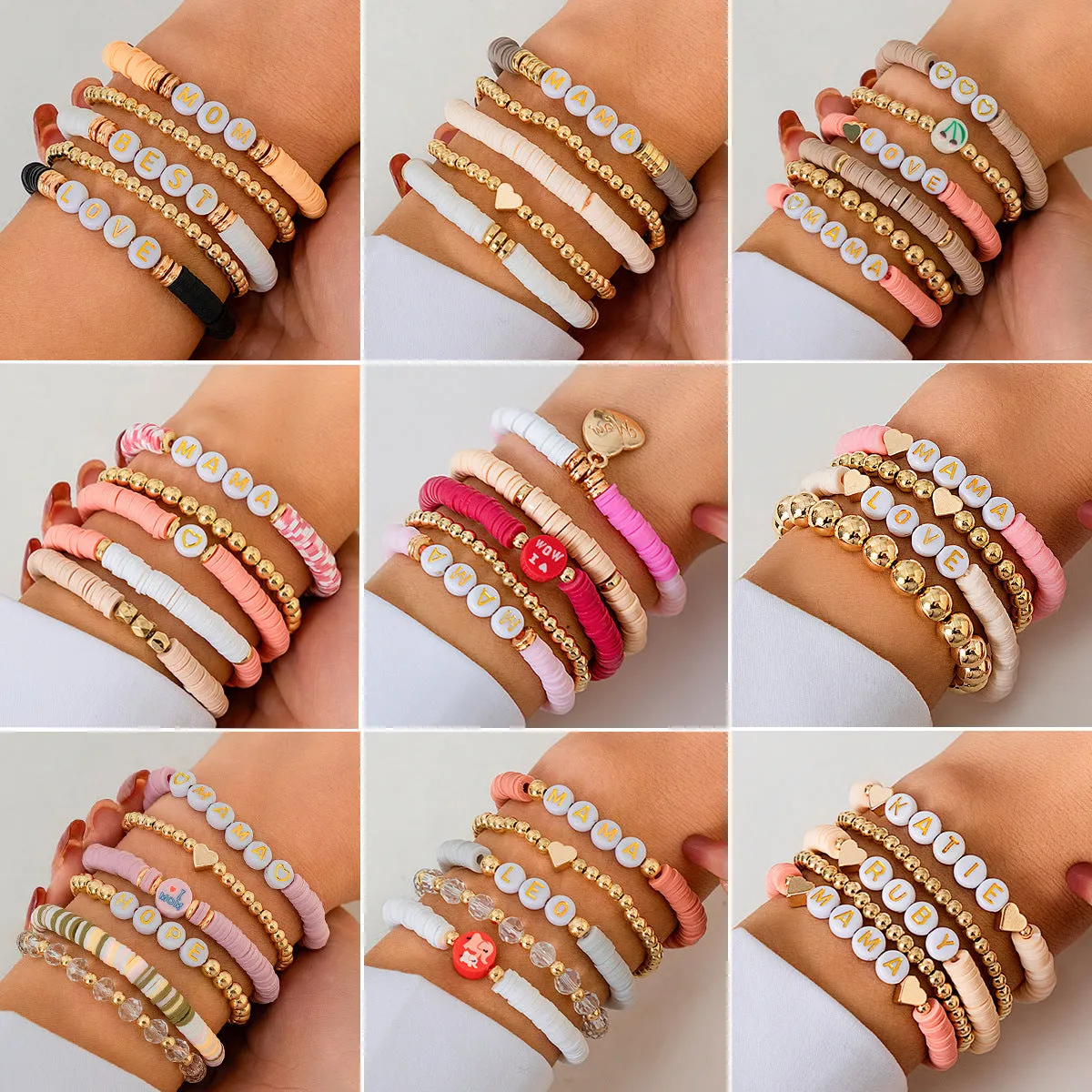 Wholesale Mother's Day Letter Beaded Bracelet