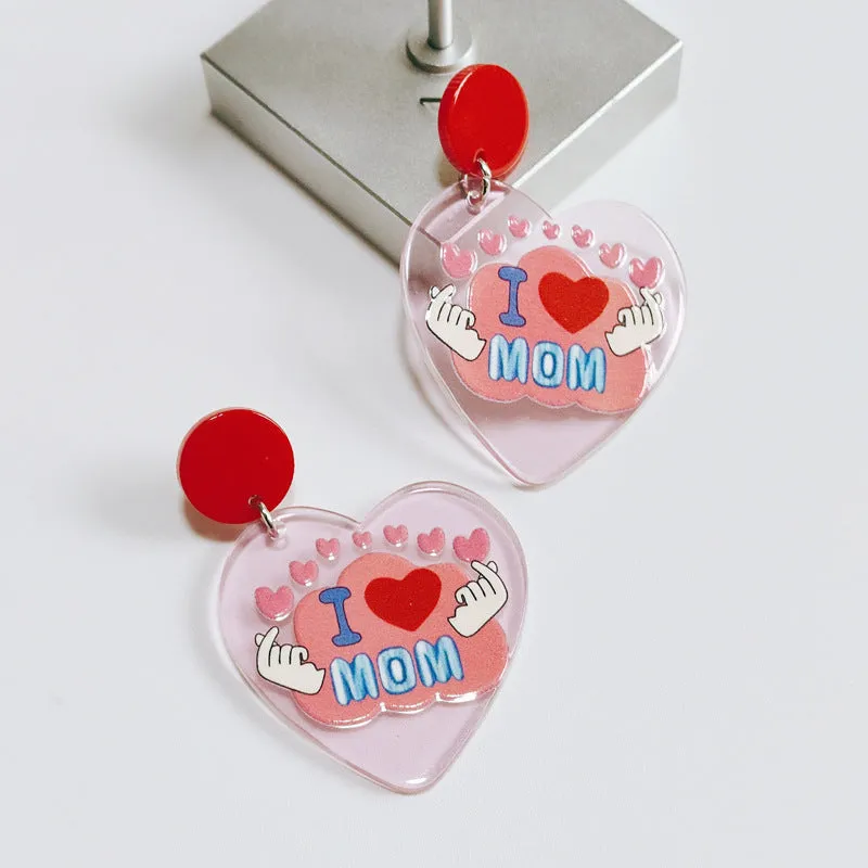Wholesale Mother's Day Love Acrylic Letter Earrings