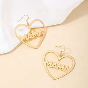 Wholesale Mother's Day Love Letter MAMA Alloy Earrings
