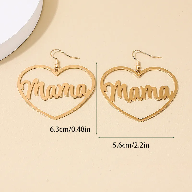 Wholesale Mother's Day Love Letter MAMA Alloy Earrings