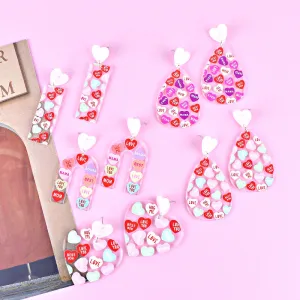 Wholesale Mother's Day Love MOM Letter Women's Heart Shaped Gift LOVE Earrings
