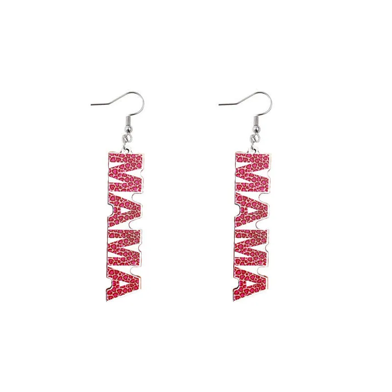 Wholesale Mother's Day Mama Sunflower Wooden Earrings