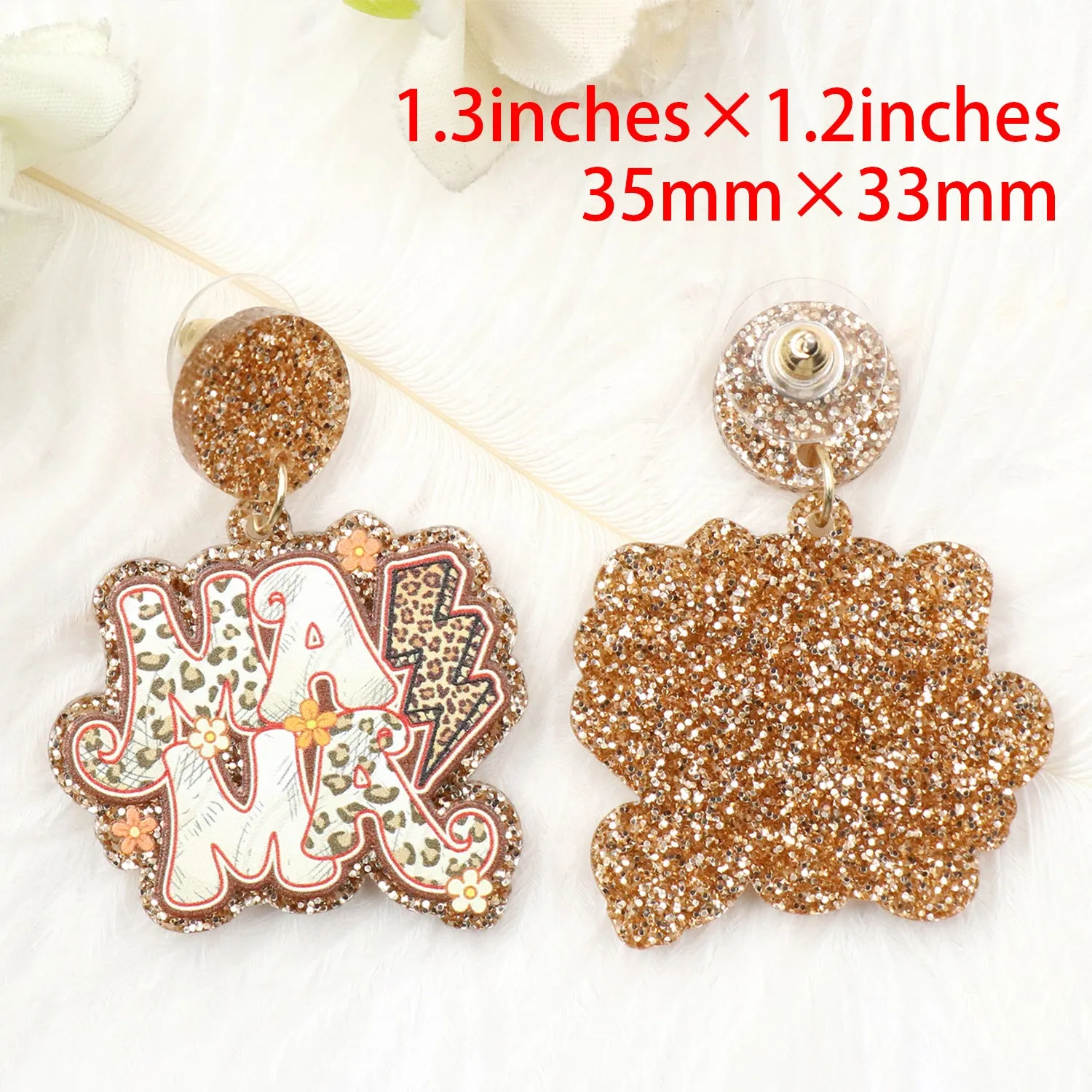 Wholesale Mother's Day Retro Leopard Pattern Acrylic Earrings