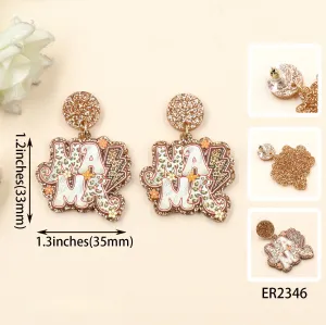 Wholesale Mother's Day Retro Leopard Pattern Acrylic Earrings