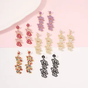 Wholesale Mother's Day Rice Beads Pearl MAMA Earrings