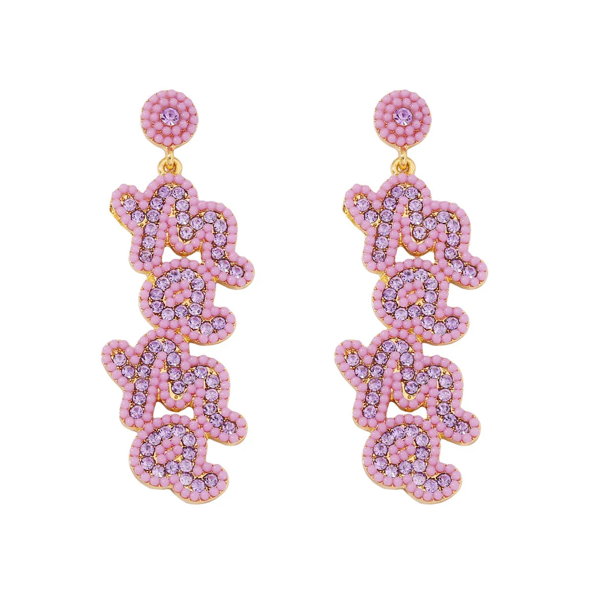 Wholesale Mother's Day Rice Beads Pearl MAMA Earrings