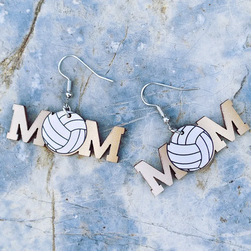 Wholesale Mother's Day Sports Style Wooden Earrings
