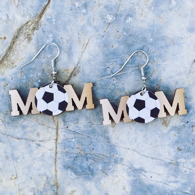 Wholesale Mother's Day Sports Style Wooden Earrings