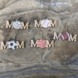 Wholesale Mother's Day Sports Style Wooden Earrings