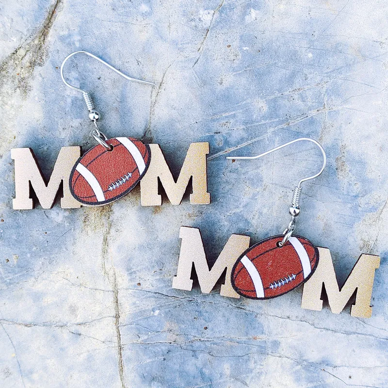 Wholesale Mother's Day Sports Style Wooden Earrings