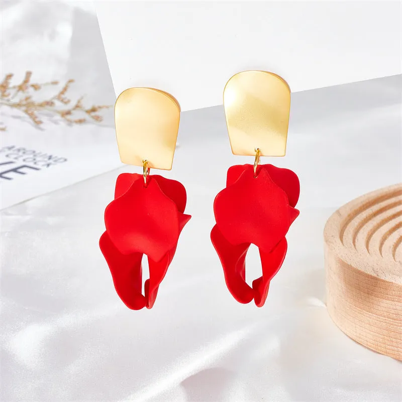 Wholesale Multi Color Petal Leaf Earrings