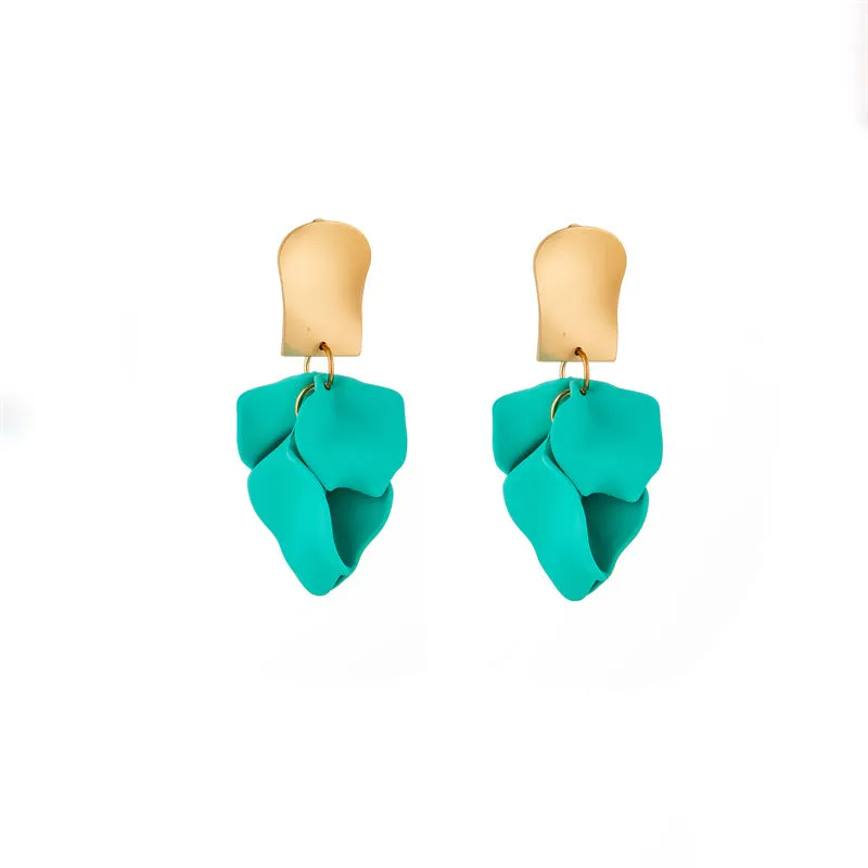 Wholesale Multi Color Petal Leaf Earrings