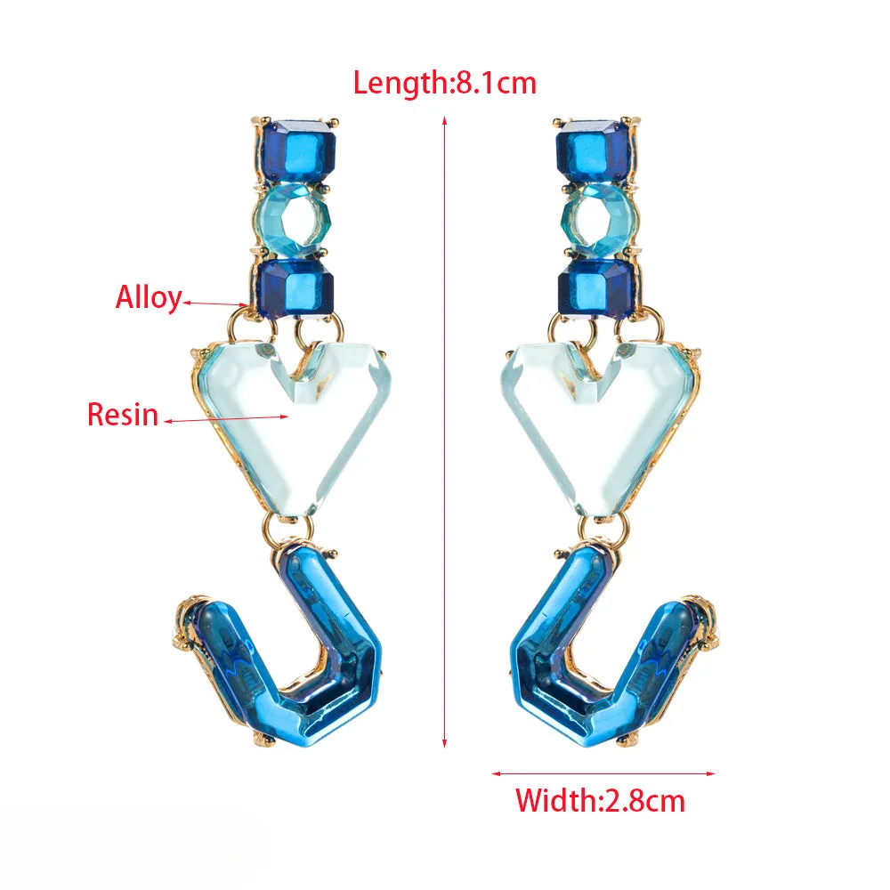 Wholesale Multi-layer Resin Letter Heart Earrings