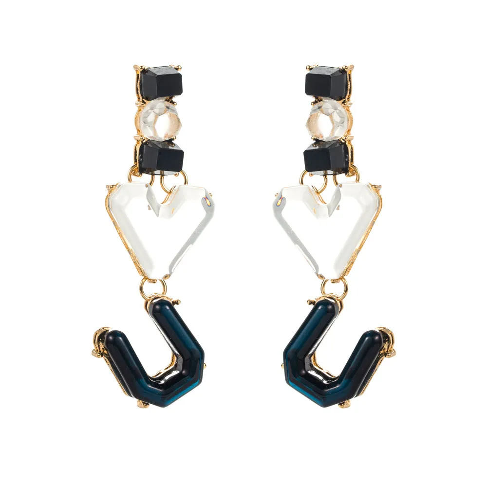 Wholesale Multi-layer Resin Letter Heart Earrings